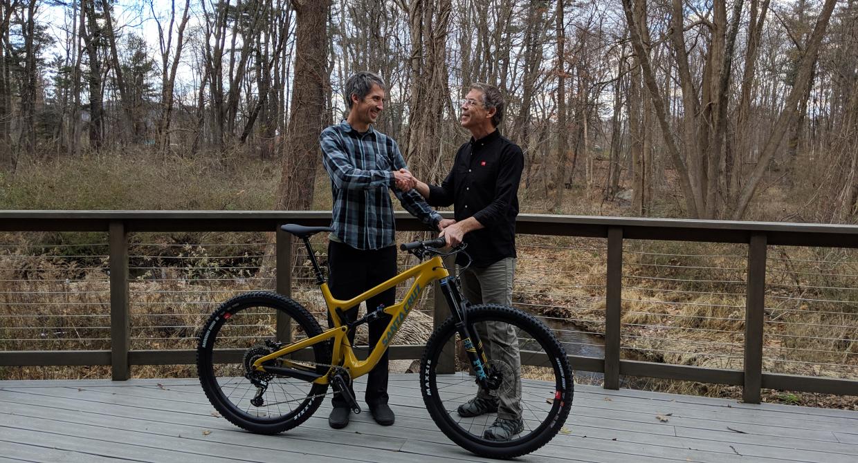 Erik Mickelson honored for trail work in Sterling Forest. Photo by Amber Ray.