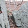 Narrow passage between rocks on trail along India Brook - Photo by Daniel Chazin