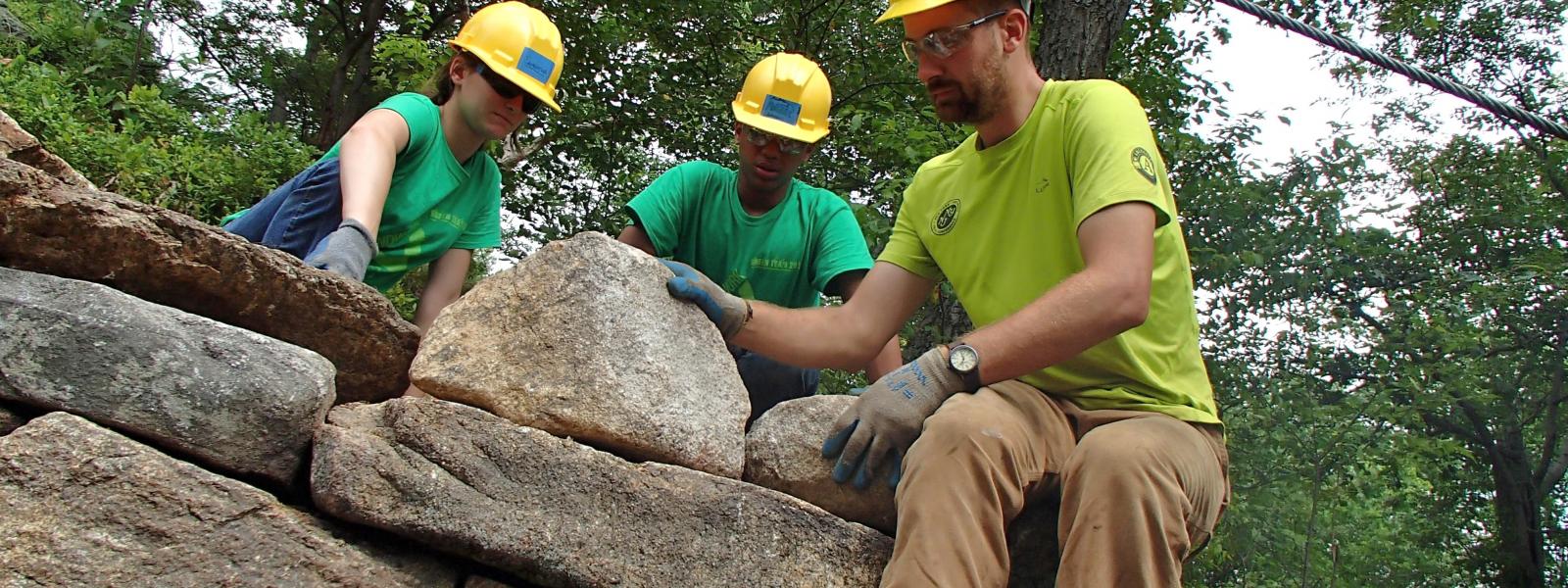 AmeriCorps volunteers build cribwall