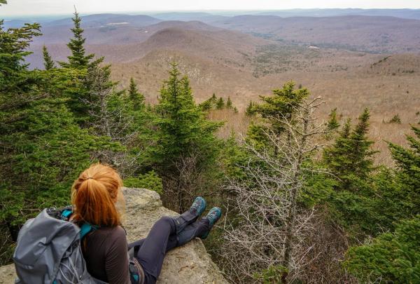 Alex McClain hiking the Long Path in the Catskills. Photo by Alex McClain.