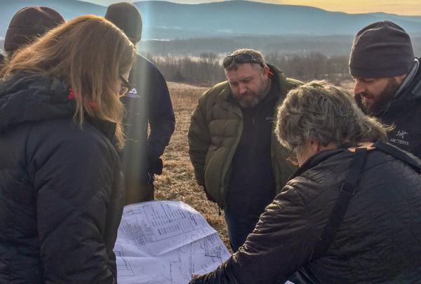 Partners discuss the Appalachian Trail Reroute through the Wallkill National Wildlife Refuge. Photo by Peter Dolan.