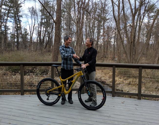 Erik Mickelson honored for trail work in Sterling Forest. Photo by Amber Ray.