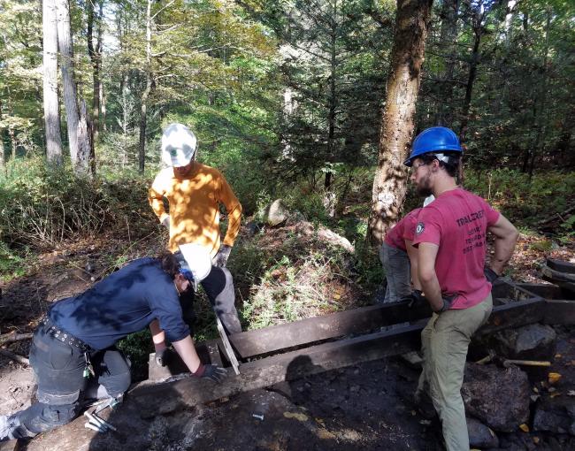 Palisades Trail Crew working in Sterling Forest State Park. Photo by Mike Girard.